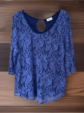 Star Vixen Blue Lace Long Sleeve Top